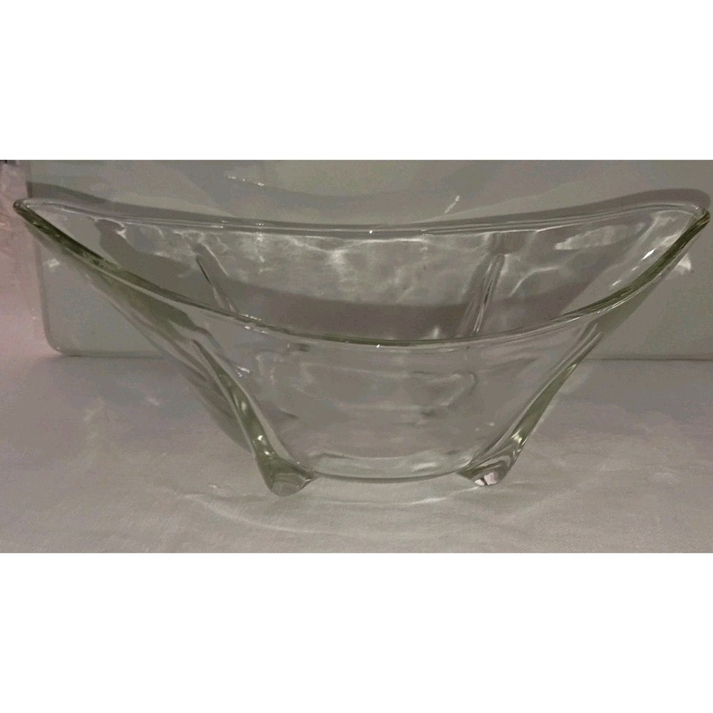 Vintage Clear Glass Lemon Shaped Candy Dish Bowl